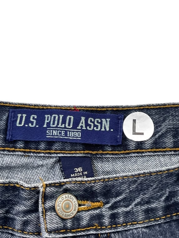 U S POLO ASSN BERMUDA DENIM RETRO BLU UOMO PRE OWNED L