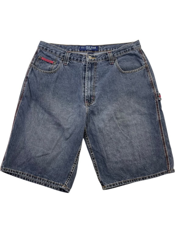 U S POLO ASSN BERMUDA DENIM RETRO BLU UOMO PRE OWNED L