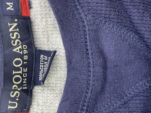 U S POLO ASSN ΜΠΛΟΥΖΑ ΜΕ ΜΑΚΡΙ ΜΑΝΙΚΙ CLASSIC NAVY ΑΝΤΡΙΚΟ PRE OWNED M