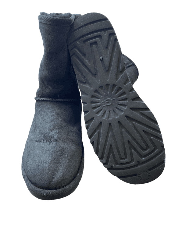 UGG SHEEPSKIN BOOTS MINIMAL BLACK WOMEN PRE OWNED EU 40
