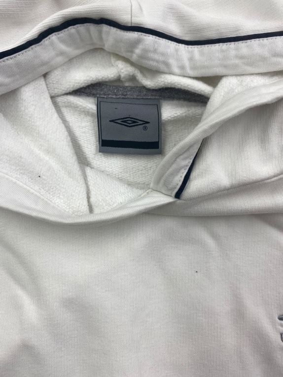 Umbro Φούτερ Hoodie Vintage Κεντητό Λογότυπο Λευκό Ανδρικό L