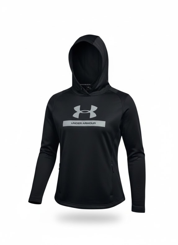 UNDER ARMOUR Felpa con cappuccio ColdGear nera da donna XL