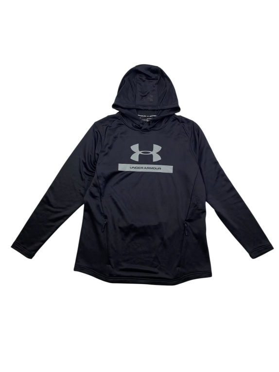 UNDER ARMOUR Felpa con cappuccio ColdGear nera da donna XL