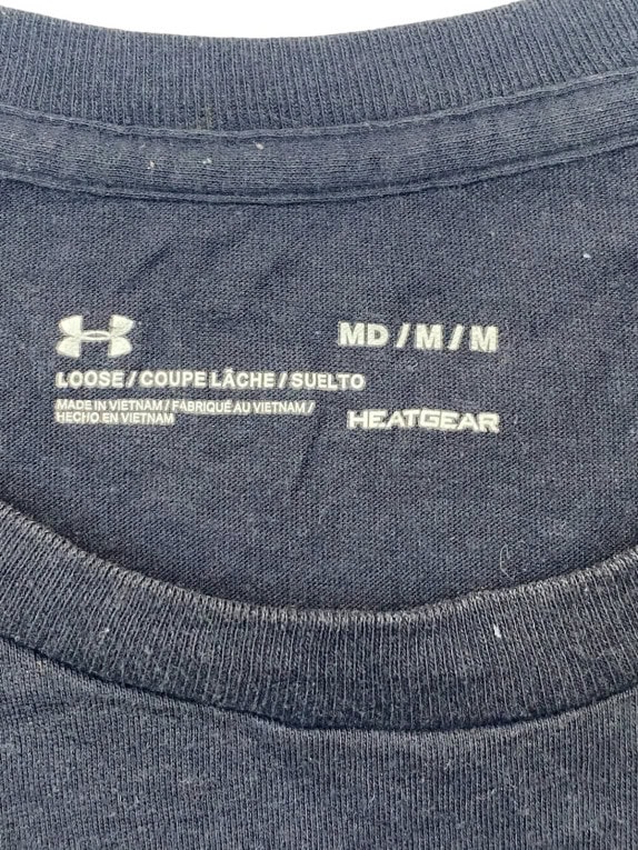 UNDER ARMOUR GRAPHIC T SHIRT SPORTSWEAR NAVY MEN PRE OWNED M