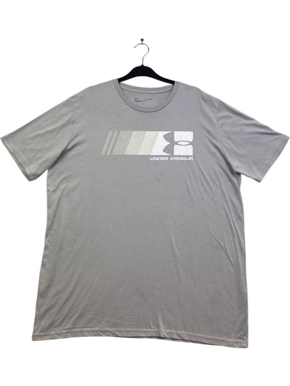 UNDER ARMOUR GRAPHIC TEE MINIMAL GREY MEN PRE OWNED XL