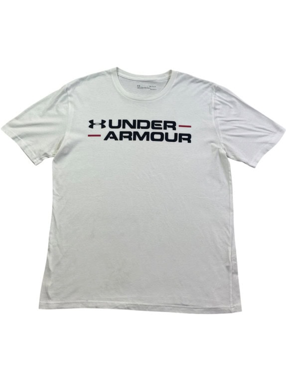 UNDER ARMOUR GRAPHIC TEE MINIMAL OFF WHITE MEN PRE OWNED M