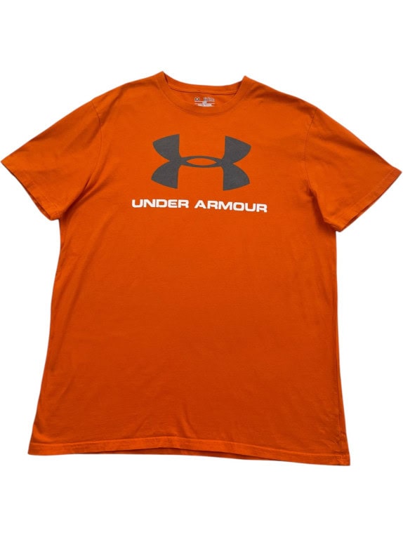 UNDER ARMOUR GRAPHIC TEE ORANGE MENS PRE OWNED L