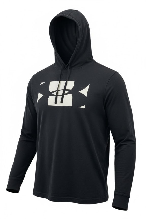UNDER ARMOUR HOODIE GRAPHIC BLACK MEN PRE OWNED L