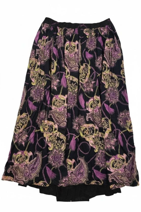 UNITED COLORS OF BENETTON SKIRT 90s PAISLEY PATTERN MULTICOLOR WOMEN'S XL