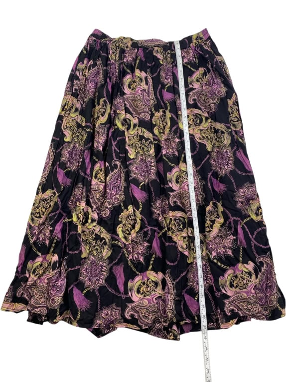 UNITED COLORS OF BENETTON SKIRT 90s PAISLEY PATTERN MULTICOLOR WOMEN'S XL