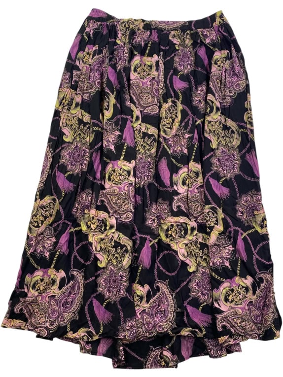 UNITED COLORS OF BENETTON SKIRT 90s PAISLEY PATTERN MULTICOLOR WOMEN'S XL