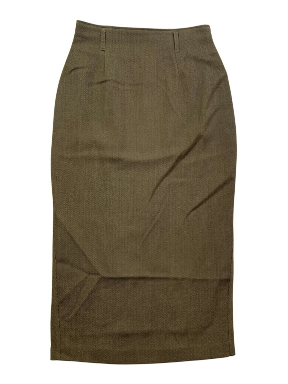 United Colors of Benetton Khaki Wool Midi Skirt Women’s Size S