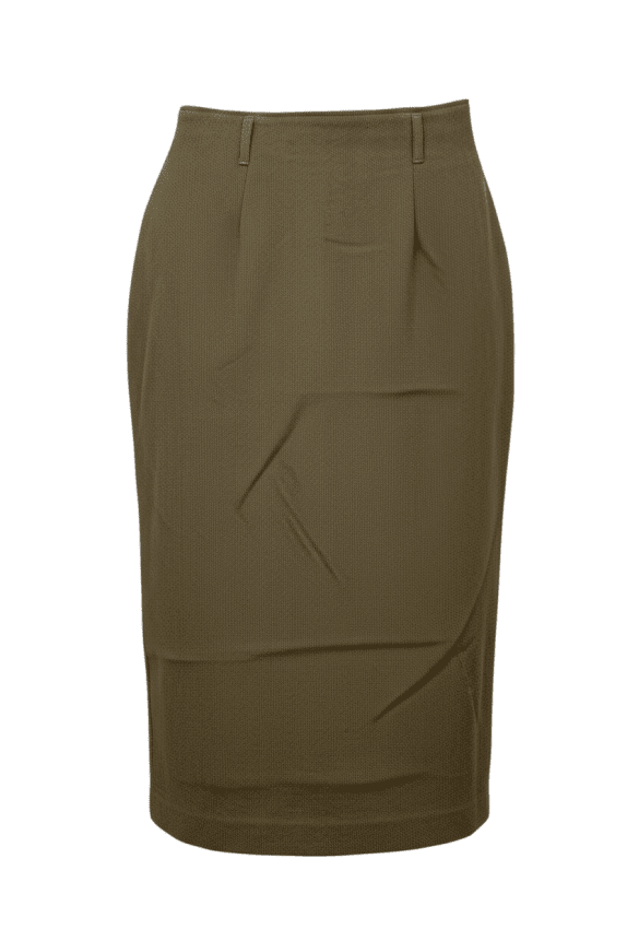 United Colors of Benetton Khaki Wool Midi Skirt Women’s Size S