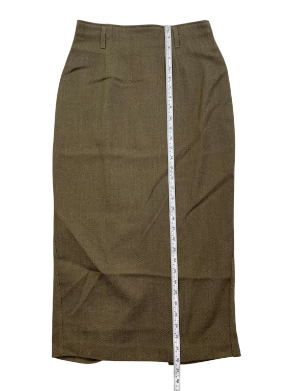 United Colors of Benetton Khaki Wool Midi Skirt Women’s Size S
