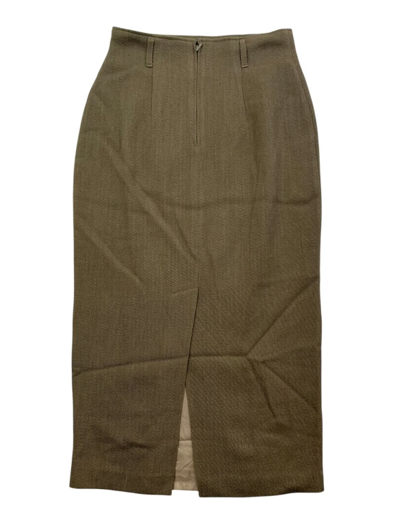 United Colors of Benetton Khaki Wool Midi Skirt Women’s Size S