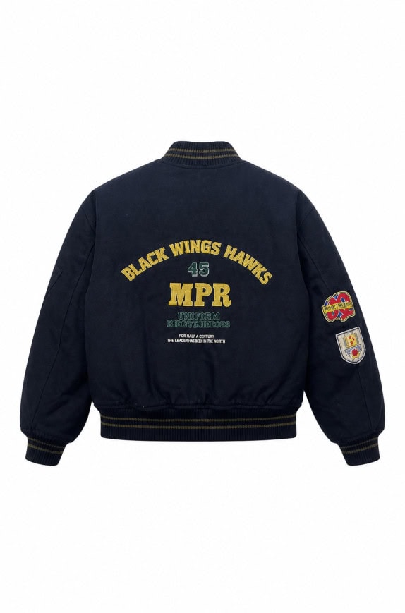 UNITORM BOMBER JACKET VINTAGE NAVY MEN PRE OWNED S