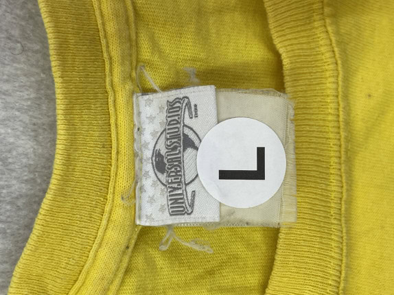 1987 UNIVERSAL STUDIOS T SHIRT GRAPHIC GIALLO UOMO PRE OWNED L