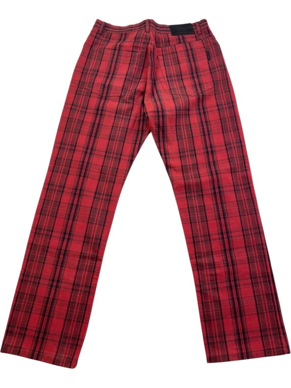 UNKNOWN BRAND ΠΑΝΤΕΛΟΝΙ TARTAN ΚΟΚΚΙΝΟ UNISEX PRE OWNED M