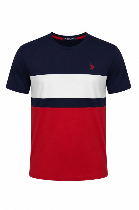 U.S. POLO ASSN. GRAPHIC TEE MINIMAL NAVY ΚΟΚΚΙΝΟ ΑΝΤΡΙΚΟ PRE OWNED M