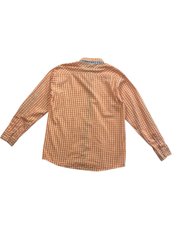 U.S. POLO ASSN. Camicia casual a quadri con logo arancione-bianco da uomo 18