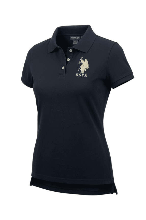 U.S. POLO ASSN. ΜΠΛΟΥΖΑ POLO GOLD LOGO ΜΑΥΡΟ ΓΥΝΑΙΚΕΙΟ XS