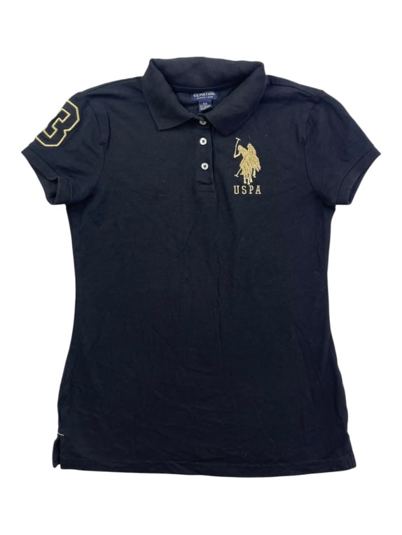 U.S. POLO ASSN. ΜΠΛΟΥΖΑ POLO GOLD LOGO ΜΑΥΡΟ ΓΥΝΑΙΚΕΙΟ XS