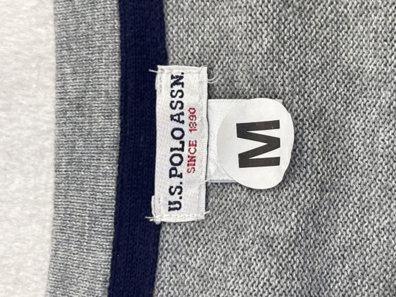 U.S. POLO ASSN ΠΛΕΚΤΟ ΠΟΥΛΟΒΕΡ ΜΙΝΙΜΑΛ ΓΚΡΙ ΑΝΤΡΙΚΟ PRE OWNED M