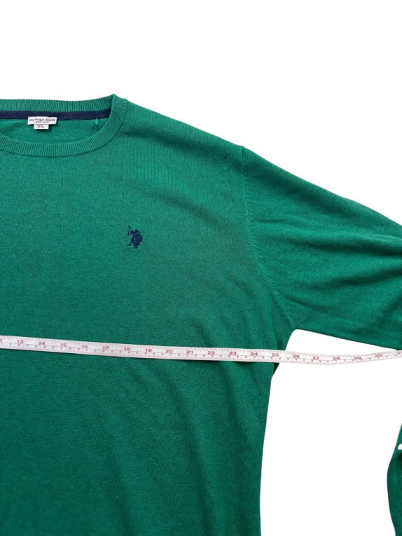 US POLO ASSN ΠΛΕΚΤΟ ΠΟΥΛΟΒΕΡ MINIMAL ΠΡΑΣΙΝΟ ΑΝΤΡΙΚΟ PRE OWNED XL
