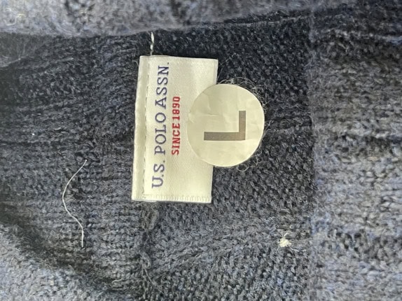 US POLO ASSN ΠΛΕΚΤΟ ΖΙΒΑΓΚΟ ΠΟΝΤΣΟ MINIMAL ΜΠΛΕ ΓΥΝΑΙΚΕΙΟ PRE OWNED L