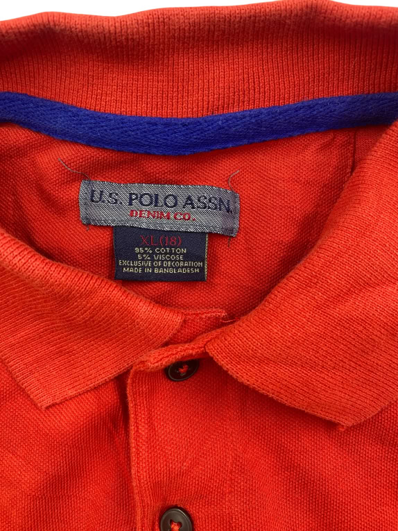 U.S. Polo Assn. Polo T-shirt Colorblock Classic Logo Rosso Arancione Grigio Uomo S