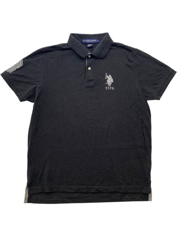 US POLO ASSN POLO ΜΠΛΟΥΖΑ SLIM FIT ΜΑΥΡΟ ΑΝΤΡΙΚΟ PRE OWNED L