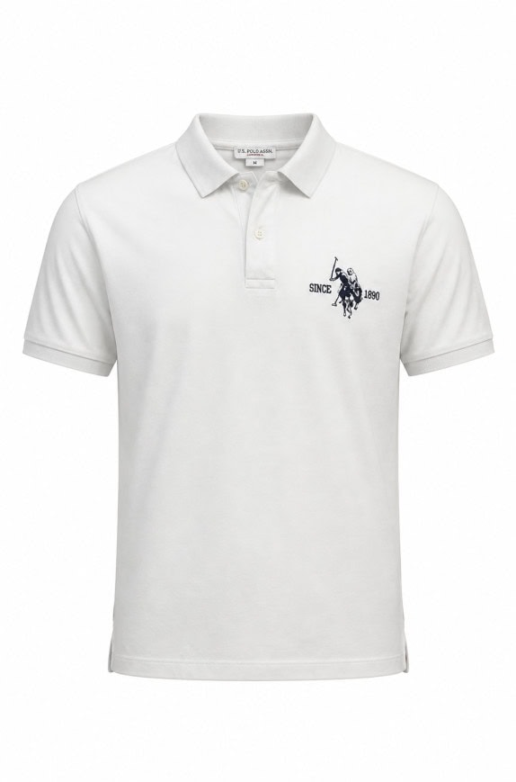 U.S. POLO ASSN POLO SHIRT MINIMAL OFF WHITE UOMO PRE OWNED M