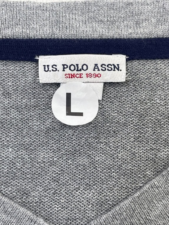US POLO ASSN ΠΟΥΛΟΒΕΡ MINIMAL ΓΚΡΙ ΑΝΤΡΙΚΟ PRE OWNED L