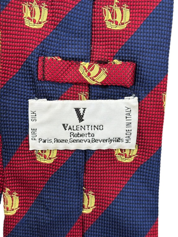 VALENTINO ΔΕΣΙΜΟ ΓΡΑΒΑΤΑ ΡΙΓΕ ΜΠΟΡΝΤΟ ΜΠΛΕ ΑΝΤΡΙΚΟ PRE OWNED
