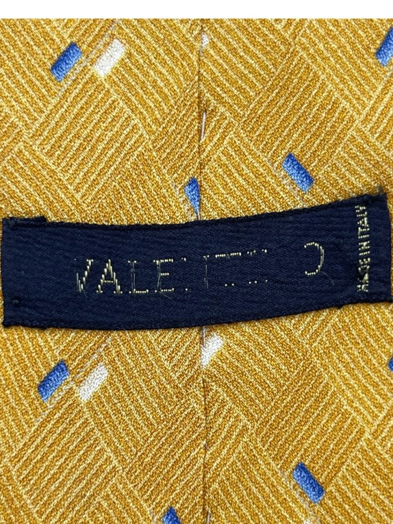 VALENTINO CRAVATTA CLASSICA GEOMETRICA SENAPE UOMO PRE OWNED