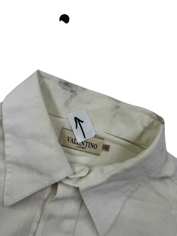 VALENTINO UOMO Πουκάμισο Polo Vintage Λευκό Ανδρικό XL