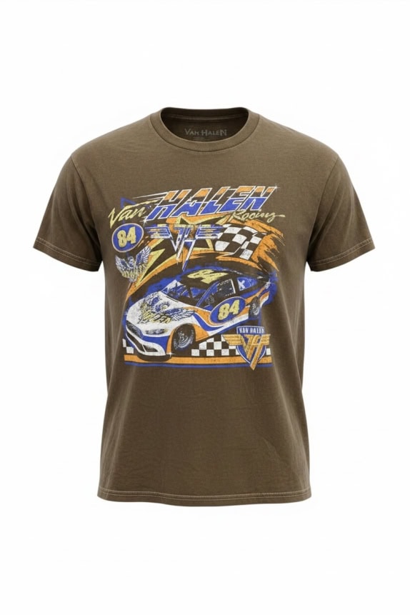 VAN HALEN RACING T-SHIRT MARRONE UNISEX L usata