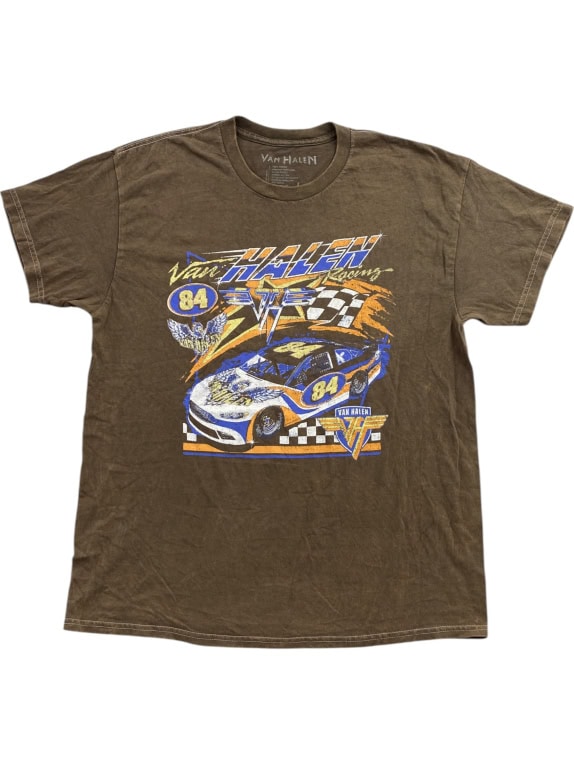 VAN HALEN RACING T-SHIRT MARRONE UNISEX L usata