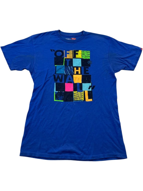 VANS GRAPHIC TEE STREETWEAR BLUE ΑΝΤΡΙΚΟ PRE OWNED L