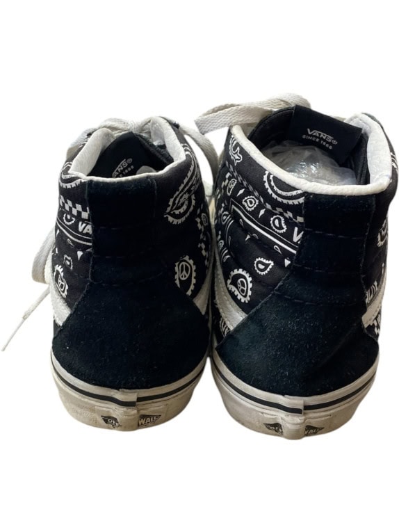VANS HIGH TOP SNEAKERS SKATE GRAPHIC BLACK WHITE UNISEX PRE OWNED EU 38