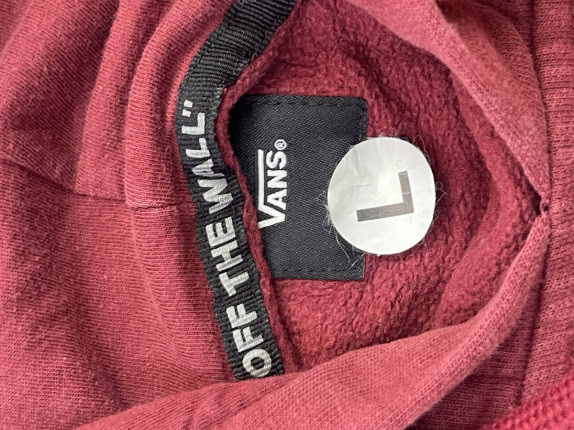 VANS FELPA CON CAPPUCCIO STREETWEAR ROSSO UOMO PRE OWNED L