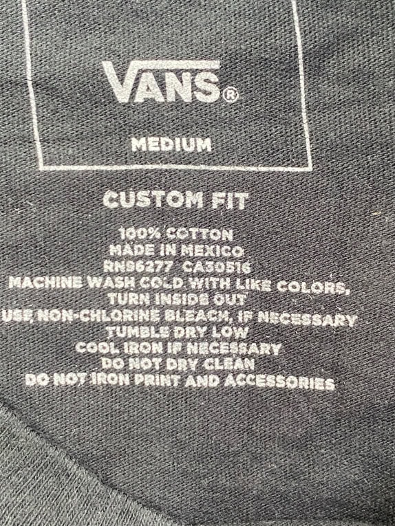 VANS ΜΠΛΟΥΖΑΚΙ T-SHIRT ΜΑΥΡΟ ΜΕ BACK PRINT UNISEX MEDIUM