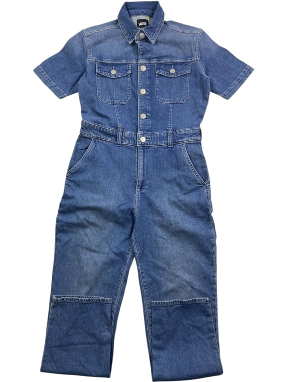 Vans Tuta intera / Jumpsuit in denim casual con logo blu da donna L