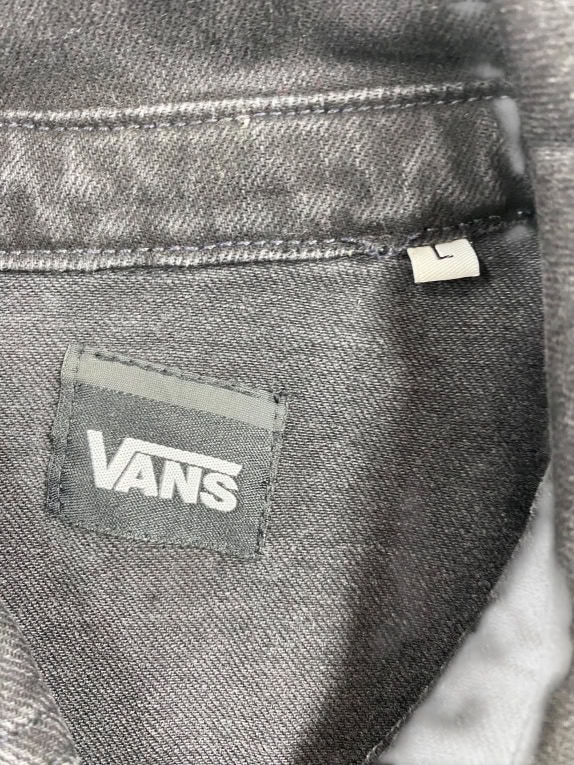 VANS Ολόσωμη Τζιν Φόρμα (Jumpsuit) CASUAL Λογότυπο Μαύρο/Ανθρακί Γυναικείο L/XL