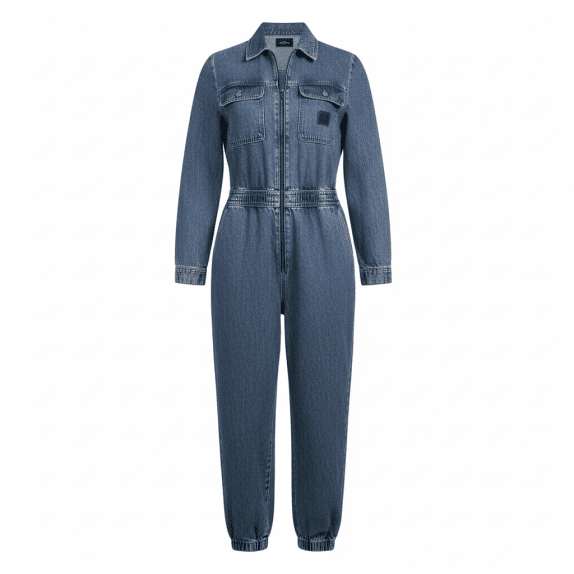 VANS Tuta intera in denim casual con logo blu da donna S