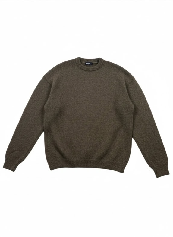 Vans Πλεκτό Πουλόβερ Casual Minimal Λογότυπο Καφέ Ανδρικό L