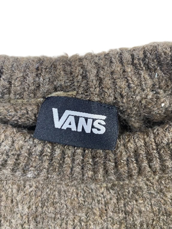 Vans Πλεκτό Πουλόβερ Casual Minimal Λογότυπο Καφέ Ανδρικό L