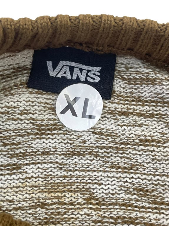 VANS KNIT SWEATER CLASSIC OLIVE CREAM UNISEX PRE OWNED XL