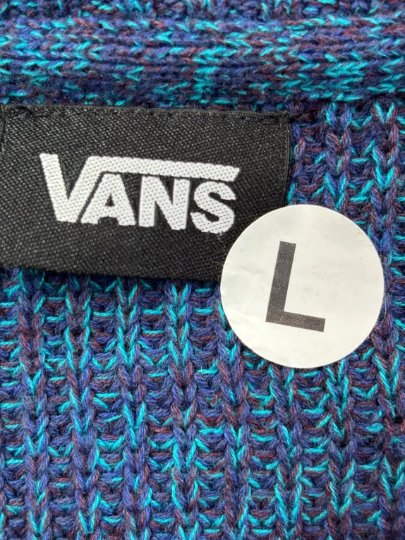 VANS KNIT SWEATER MINIMAL BLUE MENS PRE OWNED L