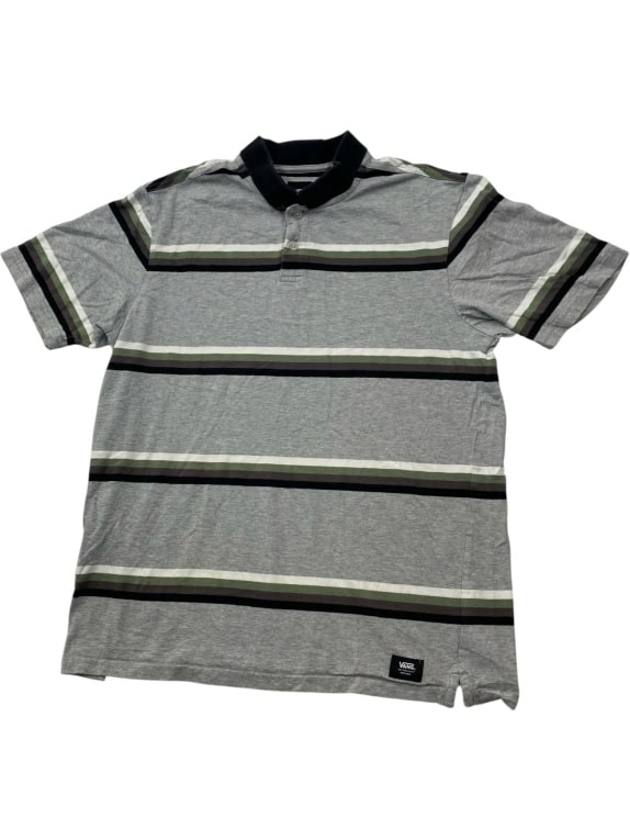Vans Polo Shirt Ριγέ Γκρι Classic Fit Unisex M